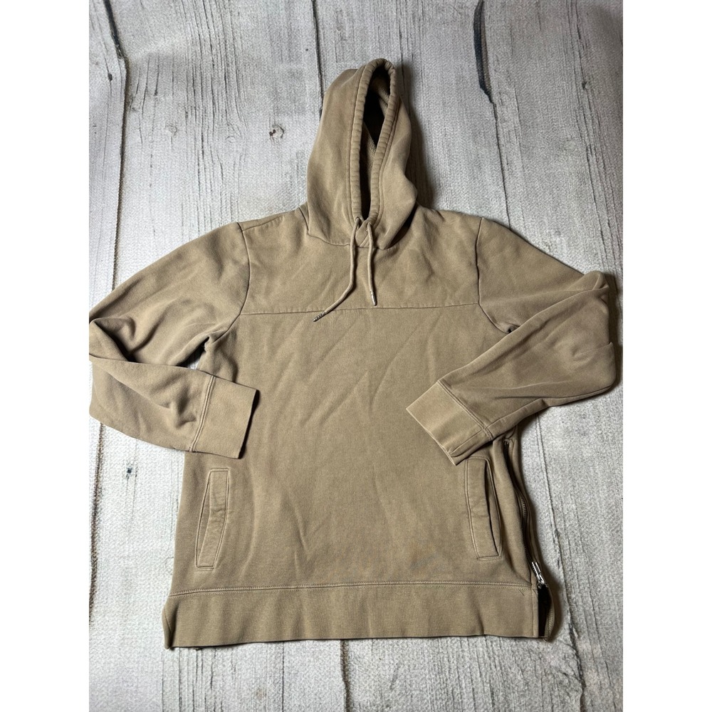 PacSun Hoodie Women Small Tan Side Zip Minimalist Streetwear Pullover